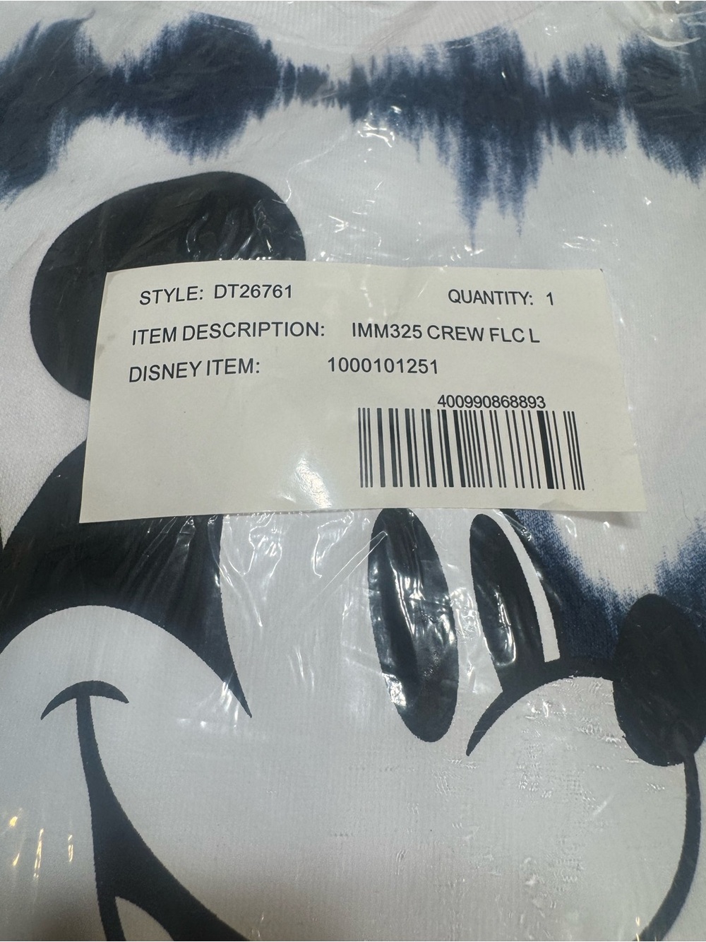 Disney White & Navy Tie-Dye Mickey Mouse Spirit Jersey. Size XXL. NWT - Picture 3 of 7